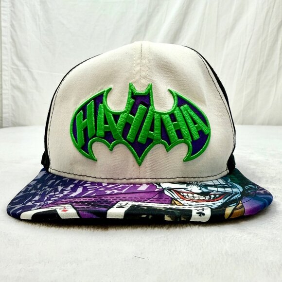 DC Comics Joker HaHaHa Batman Adjustable Snapback Cap Hat Purple White Black - Picture 1 of 11